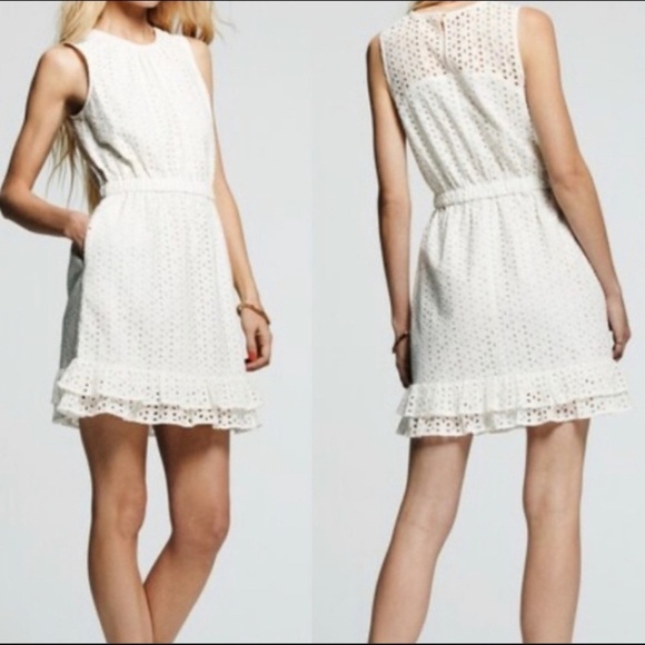 Peter Som Antique White Eyelet Dress, sz 8 - Picture 1 of 8